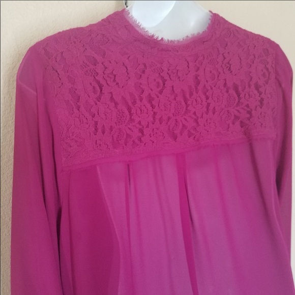 Torrid Orchid Chiffon & lace blouse - Picture 3 of 8